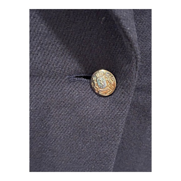 Cathy Daniels Blazer Womens 12 Blue Wool Jacket Button Up Pockets Lined Nautical - Picture 4 of 10